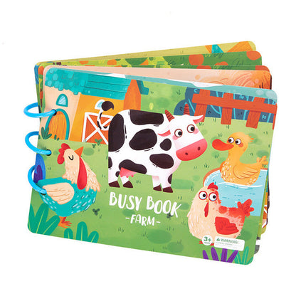 Interactive Kids Book | Waterproof Cardboard with Dinosaurs and Farm Animals