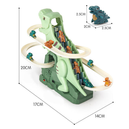Dinosaur Racing Track Toy | Automatic Climbing with LED Lights