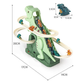 Dinosaur Racing Track Toy | Automatic Climbing with LED Lights