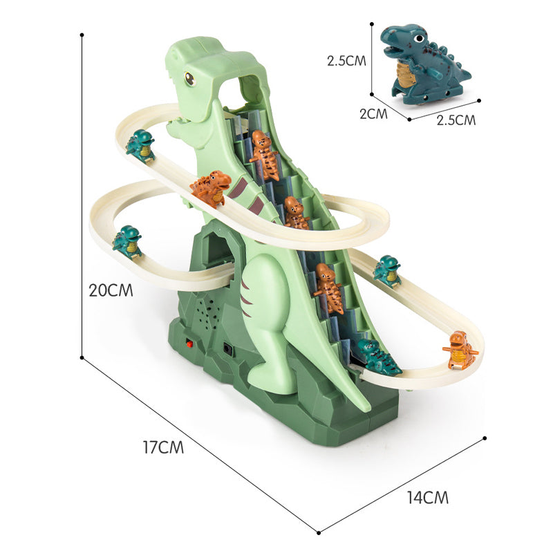Dinosaur Racing Track Toy | Automatic Climbing with LED Lights