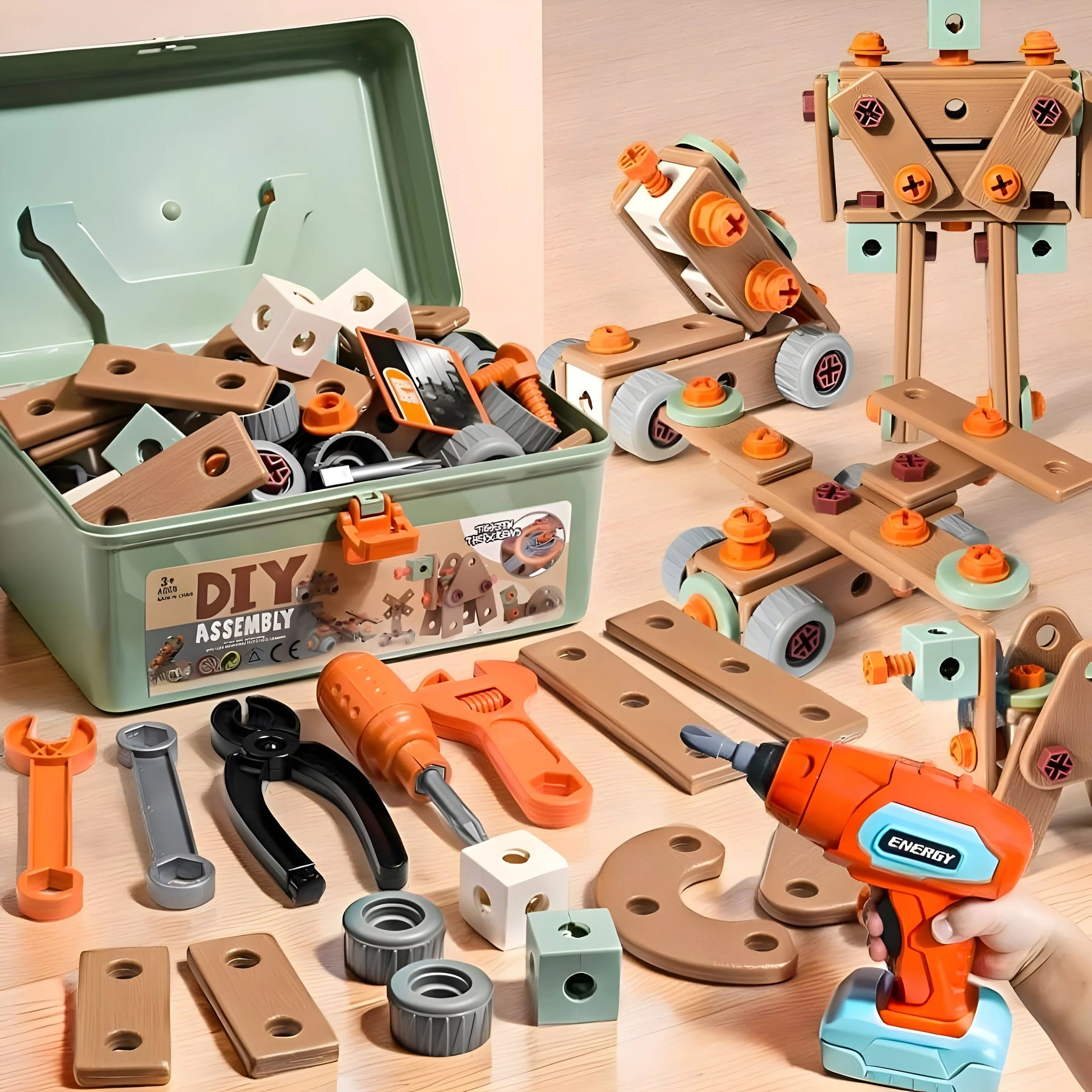 Kids' Building Tool Set | 100+ Components for Creative Play