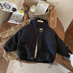 Boys' Water-Resistant Windbreaker Jacket | Stylish Hooded Design for Active Kids