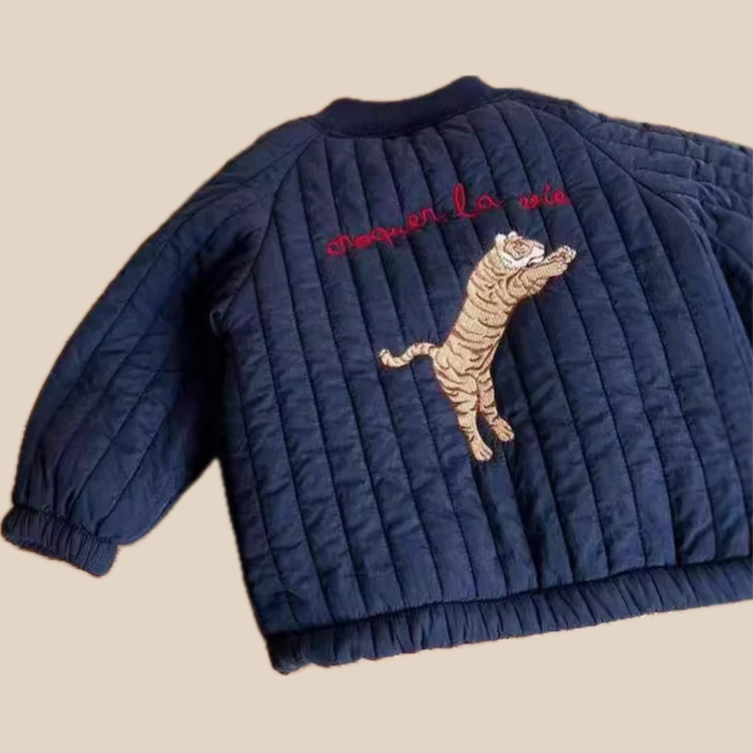 Kids Quilted Jacket | Cozy Padded Fabric with Fun Embroidery
