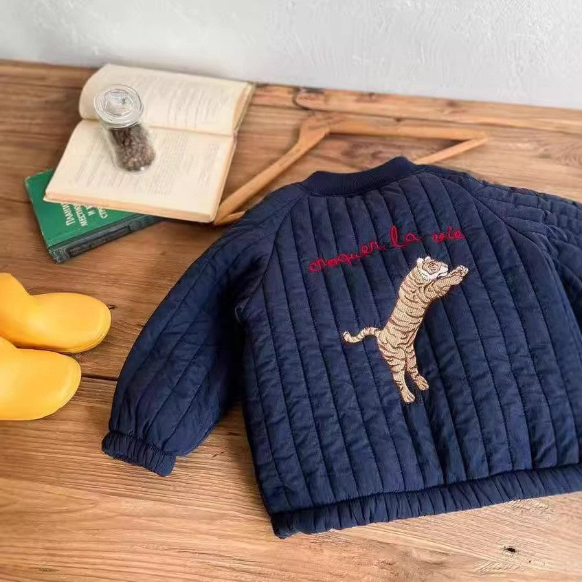 Kids Quilted Jacket | Cozy Padded Fabric with Fun Embroidery