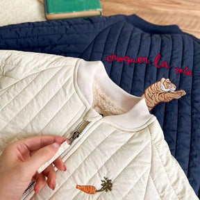 Kids Quilted Jacket | Cozy Padded Fabric with Fun Embroidery