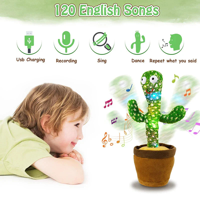 Interactive Plush Cactus Toy | Talking, Dancing, Soft Home Decor