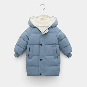 Kids' Long Down Jacket | Thickened Cotton-Padded Warmth