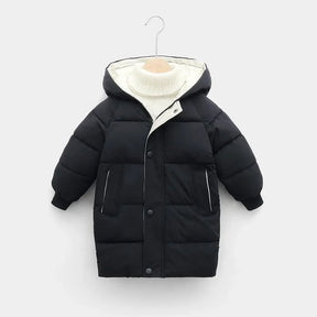 Kids' Long Down Jacket | Thickened Cotton-Padded Warmth