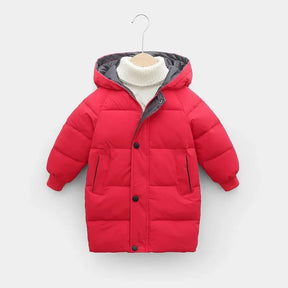 Kids' Long Down Jacket | Thickened Cotton-Padded Warmth