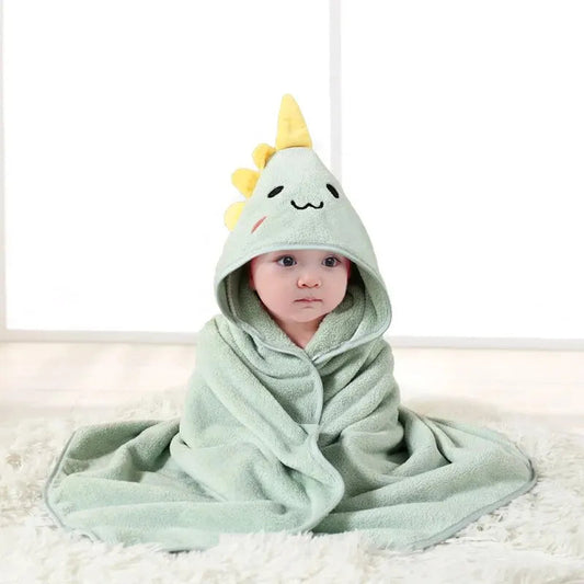 Kids' Hooded Bath Towel | Soft Coral Fleece with Animal Cartoons