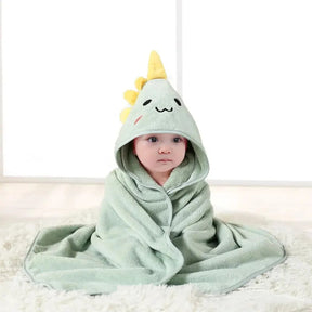 Kids' Hooded Bath Towel | Soft Coral Fleece with Animal Cartoons