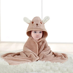 Kids' Hooded Bath Towel | Soft Coral Fleece with Animal Cartoons