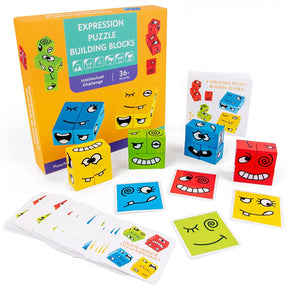 Kids' Expression Block Puzzle | Safe Beech Wood for Learning