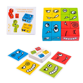 Kids' Expression Block Puzzle | Safe Beech Wood for Learning