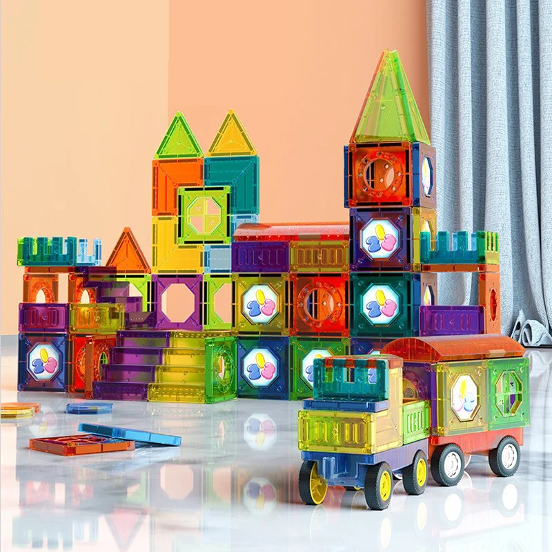 Magnetic Building Toys Set | 69 Pieces with LED Lights