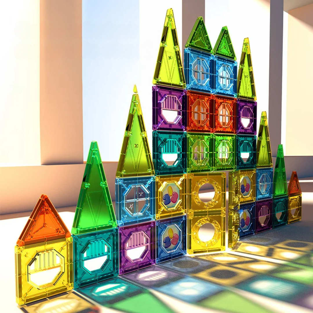 Magnetic Building Toys Set | 69 Pieces with LED Lights