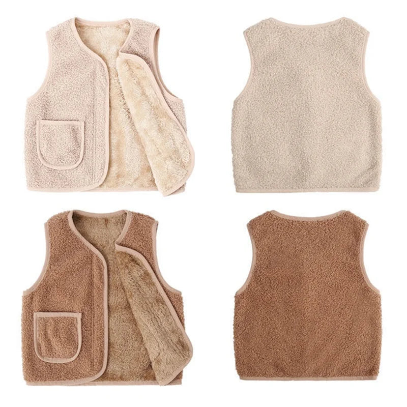 Kids' Warm Winter Vest | Cozy Polyester Lambswool Design
