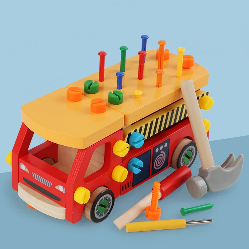 Wooden Construction Vehicle Toy | Boosts Fine Motor Skills and Creativity