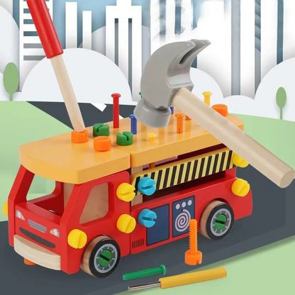 Wooden Construction Vehicle Toy | Boosts Fine Motor Skills and Creativity