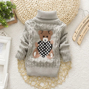 Kids Turtleneck Cable Knit Sweater | Soft Thick Acrylic Warmth