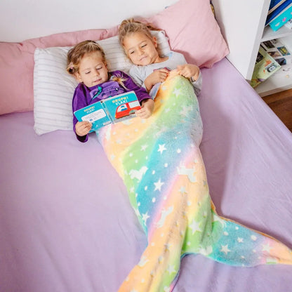 Mermaid Sleeping Bag for Kids | Glow in the Dark Soft Polyester