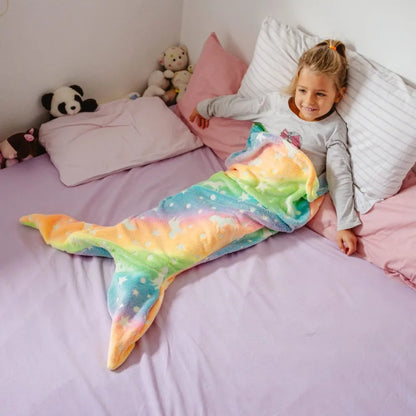 Mermaid Sleeping Bag for Kids | Glow in the Dark Soft Polyester