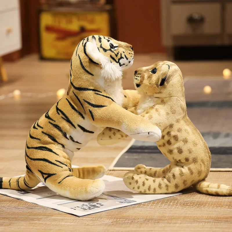 Stuffed Big Cat Set | Soft Plush Lion, Tiger, and Leopard