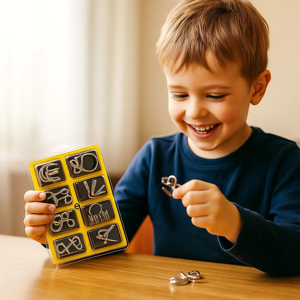 Metal Puzzle Brain Teaser Set | Develops Problem-Solving Skills