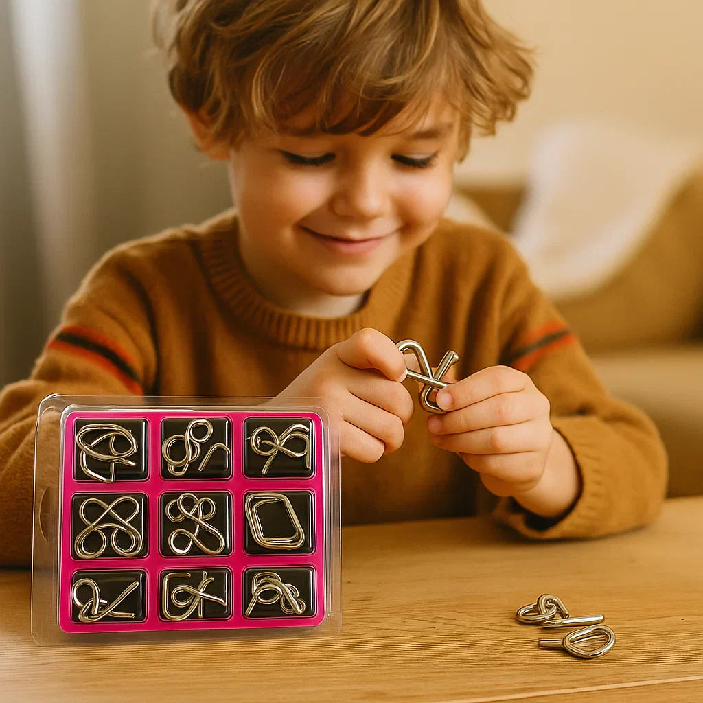 Metal Puzzle Brain Teaser Set | Develops Problem-Solving Skills