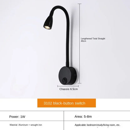 LED Wall Lamp for Reading | Adjustable Arm for Focused Lighting