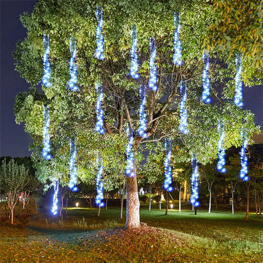 Outdoor Meteor Shower Lights | Colorful LED Garland for Festive Decor
