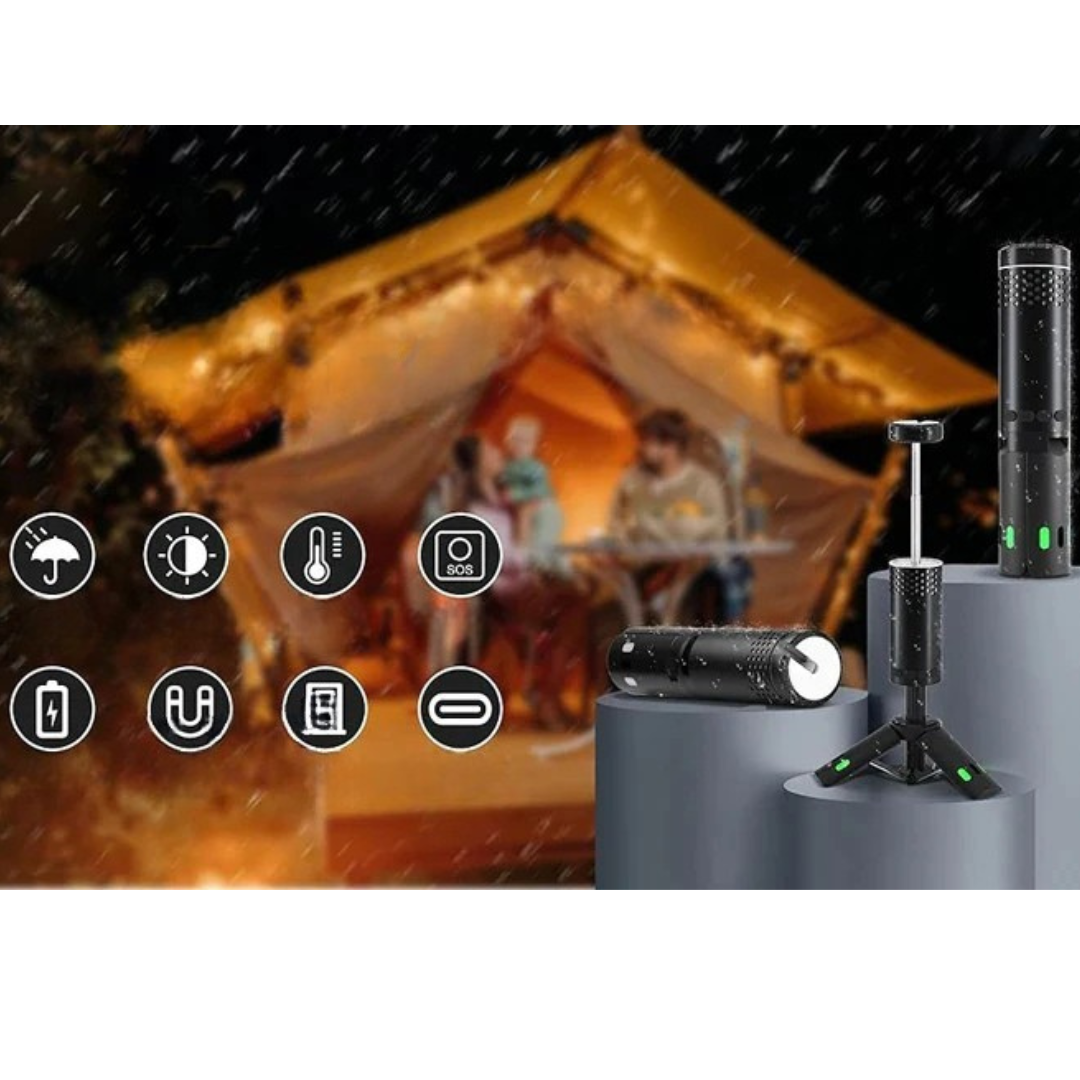 Rechargeable LED Camping Lantern | Magnetic Base and Tripod Design