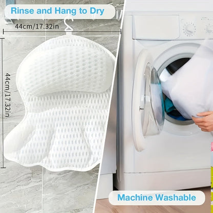 Ergonomic Bath Pillow | Neck and Back Support with Non-Slip Design