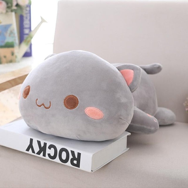 Kawaii Plush Cat Pillow | Soft Cuddly Companion for All Ages