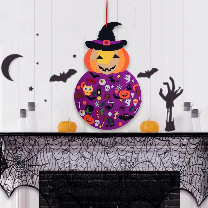 Halloween Felt Decoration Set | Easy Stick Ornaments for Kids