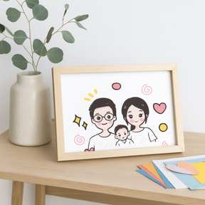 Wooden Art Display Frame | Elegant Storage for Kids' Creations