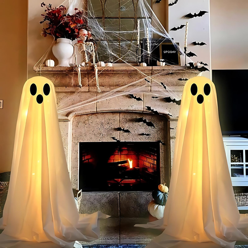 Glowing Ghost Decorations Set | Bright and Easy Halloween Decor