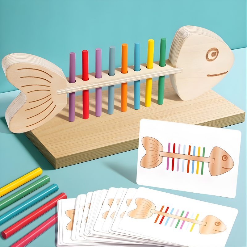 Educational Wooden Fishbone Puzzle | Enhances Coordination and Concentration