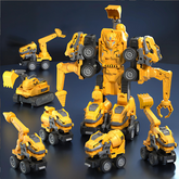 Construction Vehicle Set | 5-in-1 Transforming Robot Adventure