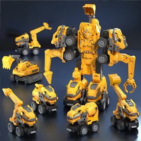 Construction Vehicle Set | 5-in-1 Transforming Robot Adventure