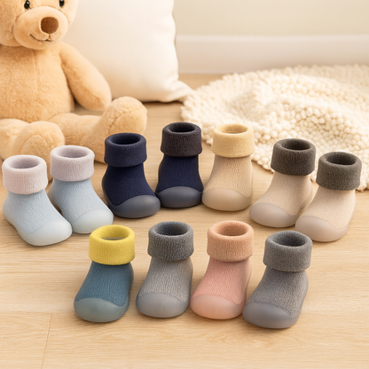 Baby Knitted Booties | Cozy, Non-Slip, Flexible Design