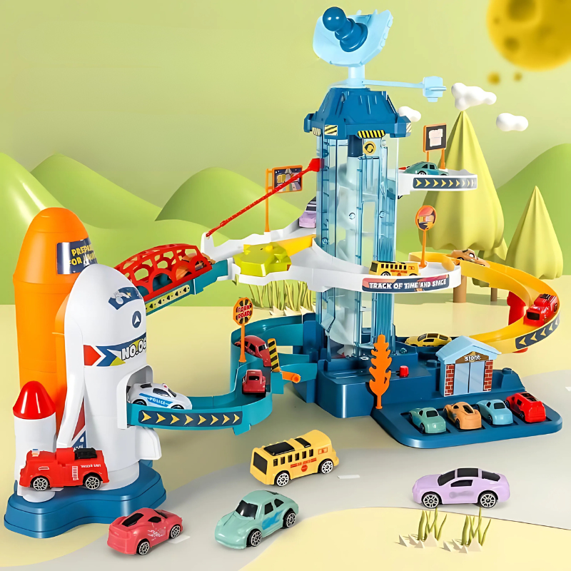 Dinosaur Space Racetrack for Kids | Easy Assembly and Developmental Play