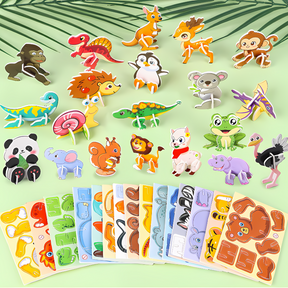 3D Animal Puzzle Set | Safe, Tool-Free, Imaginative Play