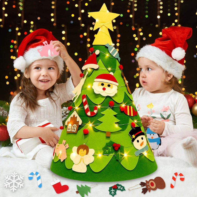 Customizable Felt Christmas Tree | Interactive Holiday Fun for Kids