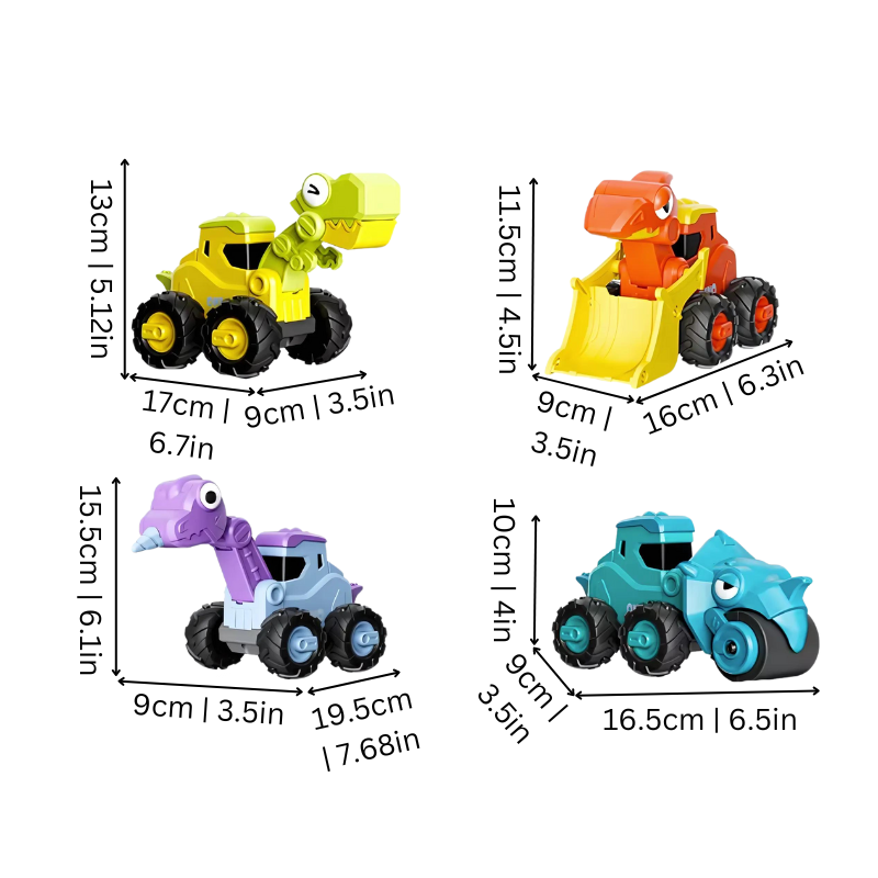 Dinosaur Push-Button Vehicles | Safe, Durable, Imaginative Play