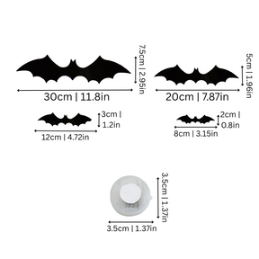 Halloween Bat Wall Decor | LED 3D Glow-in-the-Dark Bats