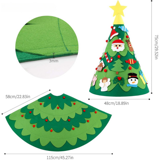 Customizable Felt Christmas Tree | Interactive Holiday Fun for Kids