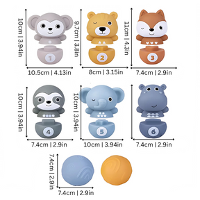 Educational Stacking Toy Set | Colorful Animal Pins for Fun Learning