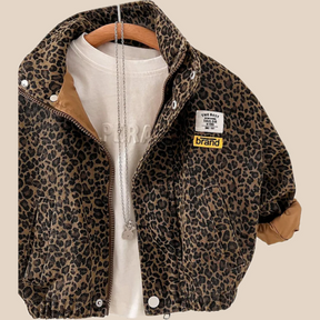 Leopard Print Girls Jacket | Trendy Casual Comfort for Kids