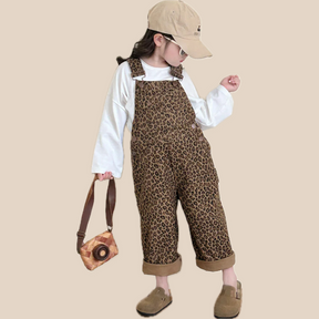 Leopard Print Dungarees | Adjustable Straps and Soft Cotton